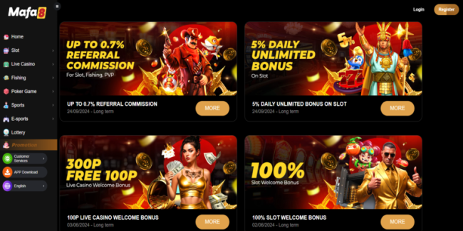 MAFA8 100% Live Casino Bonus for new players