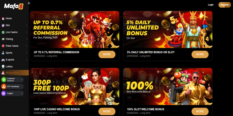 mafa8 100% live casino welcome bonus is a promotion 